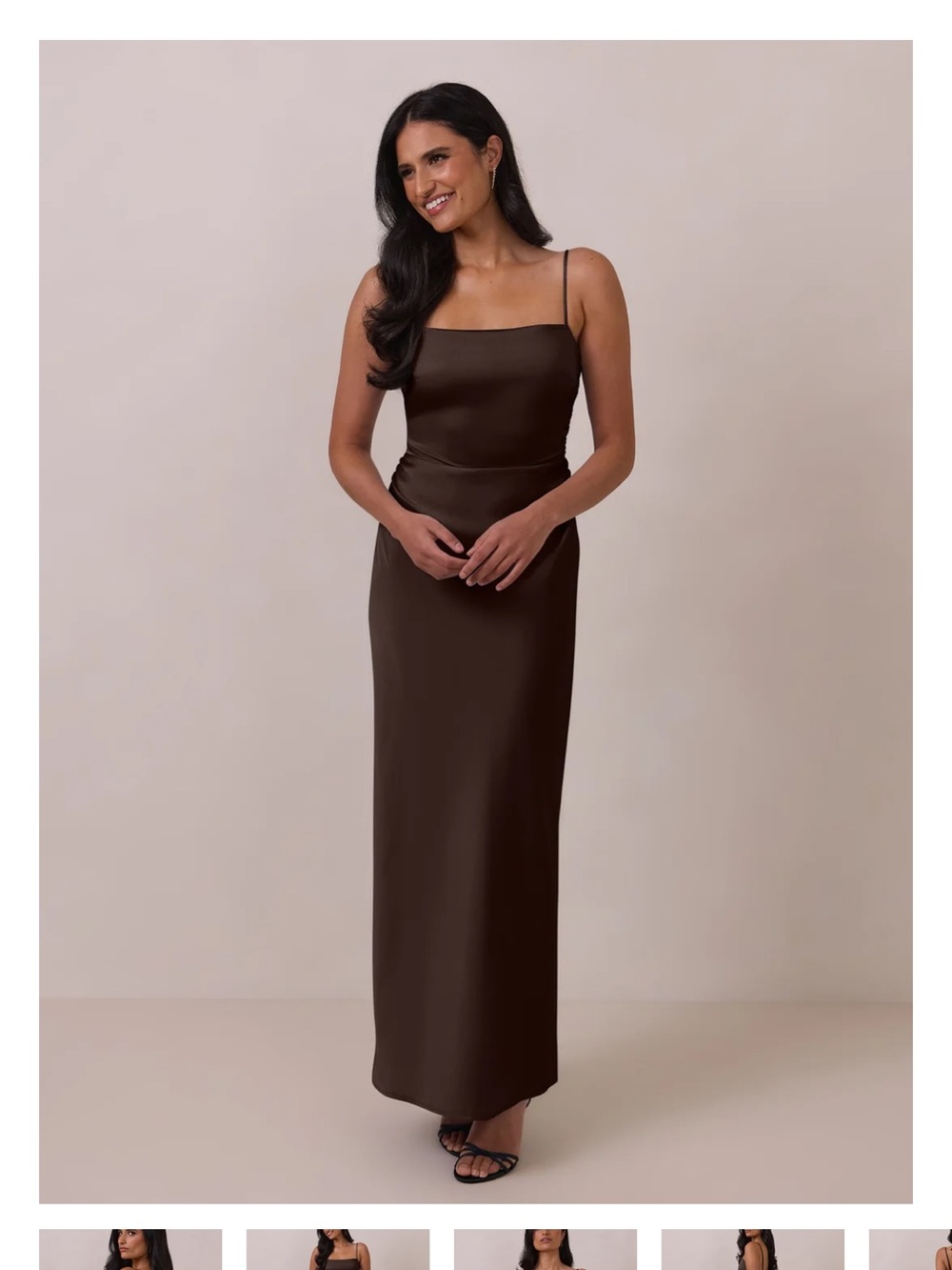 Park & Fifth Espresso Satin Dress “Mira”